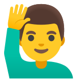 🙋‍♂️ Mann Mit Erhobenem Arm Emoji von Google