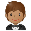 🤵🏽 Person in Tuxedo: Medium Skin Tone, Emoji by Samsung