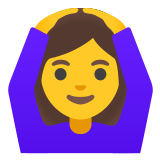 🙆‍♀️ Frau Mit Händen Auf Dem Kopf Emoji von Google