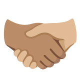 🫱🏽‍🫲🏼 Handshake: Medium Skin Tone, Medium-Light Skin Tone, Emoji by Google
