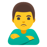 🙎‍♂️ Man Pouting, Emoji by Google