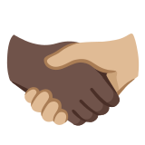 🫱🏿‍🫲🏼 Handshake: Dark Skin Tone, Medium-Light Skin Tone, Emoji by Google