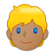👱🏽 Person: Mittlere Hautfarbe, Blondes Haar Emoji von Samsung
