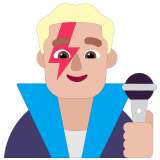 👨🏼‍🎤 Man Singer: Medium-Light Skin Tone, Emoji by Microsoft