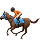 🏇🏾 Pferderennen: Mitteldunkle Hautfarbe Emoji von Apple