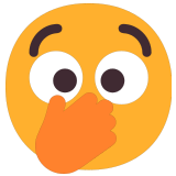 🫢 Face with Open Eyes and Hand Over Mouth, Emoji by Microsoft