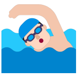 🏊🏻‍♂️ Man Swimming: Light Skin Tone, Emoji by Microsoft