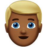 👱🏾‍♂️ Блондин: Темный Тон Кожи, смайлик от Apple