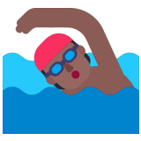 🏊🏾 Person Swimming: Medium-Dark Skin Tone, Emoji by Microsoft