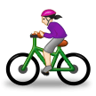 🚴🏻‍♀️ Женщина на Велосипеде: Очень Светлый Тон Кожи, смайлик от Samsung
