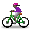 🚴🏿‍♀️ Женщина на Велосипеде: Очень Темный Тон Кожи, смайлик от Samsung