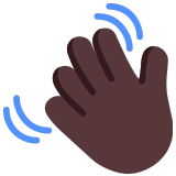 👋🏿 Waving Hand: Dark Skin Tone, Emoji by Microsoft