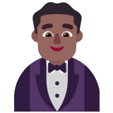 🤵🏾‍♂️ Man in Tuxedo: Medium-Dark Skin Tone, Emoji by Microsoft