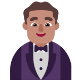 🤵🏽‍♂️ Man in Tuxedo: Medium Skin Tone, Emoji by Microsoft