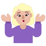 🤷🏼‍♀️ Woman Shrugging: Medium-Light Skin Tone, Emoji by Microsoft
