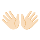 👐🏻 Open Hands: Light Skin Tone, Emoji by Google