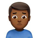 🙍🏾‍♂️ Homme Fronçant Les Sourcils : Peau Mate Emoji par Apple