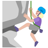 🧗🏼‍♀️ Woman Climbing: Medium-Light Skin Tone, Emoji by Microsoft