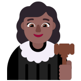 👩🏾‍⚖️ Женщина-Судья: Темный Тон Кожи, смайлик от Microsoft
