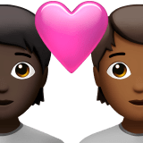 🧑🏿‍❤️‍🧑🏾 Couple with Heart: Person, Person, Dark Skin Tone, Medium-Dark Skin Tone, Emoji by Apple