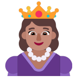 👸🏽 Princesse : Peau Légèrement Mate Emoji par Microsoft