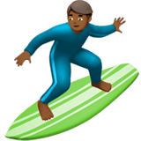 🏄🏾‍♂️ Серфингист: Темный Тон Кожи, смайлик от Apple