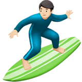 🏄🏻‍♂️ Man Surfing: Light Skin Tone, Emoji by Apple