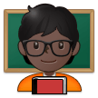 🧑🏿‍🏫 Teacher: Dark Skin Tone, Emoji by Samsung