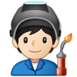 🧑🏻‍🏭 Fabrikarbeiter(in): Helle Hautfarbe Emoji von Samsung