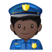 👮🏿 Polizist(in): Dunkle Hautfarbe Emoji von Samsung