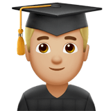 👨🏼‍🎓 Man Student: Medium-Light Skin Tone, Emoji by Apple