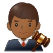 👨🏾‍⚖️ Man Judge: Medium-Dark Skin Tone, Emoji by Samsung