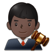 👨🏿‍⚖️ Man Judge: Dark Skin Tone, Emoji by Samsung