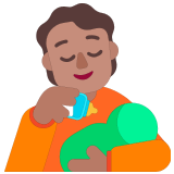 🧑🏽‍🍼 Personne Allaitant Un Bébé : Peau Légèrement Mate Emoji par Microsoft