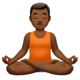 🧘🏾‍♂️ Man in Lotus Position: Medium-Dark Skin Tone, Emoji by Apple