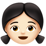 👧🏻 Mädchen: Helle Hautfarbe Emoji von Apple