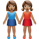 👭🏽 Women Holding Hands: Medium Skin Tone, Emoji by Apple