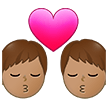 👨🏽‍❤️‍💋‍👨🏽 Kiss: Man, Man, Medium Skin Tone, Emoji by Samsung