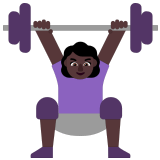 🏋🏿‍♀️ Woman Lifting Weights: Dark Skin Tone, Emoji by Microsoft