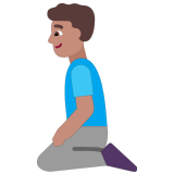 🧎🏽‍♂️ Man Kneeling: Medium Skin Tone, Emoji by Microsoft