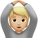 🙆🏼 Personne Faisant Un Geste D’acceptation : Peau Moyennement Claire Emoji par Apple