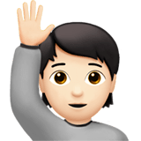 🙋🏻 Person Raising Hand: Light Skin Tone, Emoji by Apple