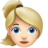 👱🏻‍♀️ Woman: Light Skin Tone, Blond Hair, Emoji by Apple