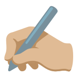 ✍🏼 Writing Hand: Medium-Light Skin Tone, Emoji by Google