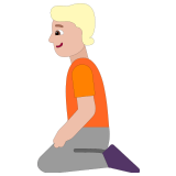 🧎🏼 Person Kneeling: Medium-Light Skin Tone, Emoji by Microsoft