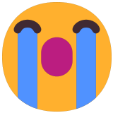 😭 Visage Qui Pleure À Chaudes Larmes Emoji par Microsoft