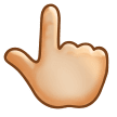 👆🏼 Backhand Index Pointing Up: Medium-Light Skin Tone, Emoji by Samsung