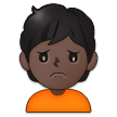 🙍🏿 Person Frowning: Dark Skin Tone, Emoji by Samsung