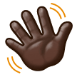 👋🏿 Waving Hand: Dark Skin Tone, Emoji by Samsung