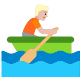 🚣🏼 Person Rowing Boat: Medium-Light Skin Tone, Emoji by Microsoft